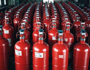 Газовые балоны на производстве